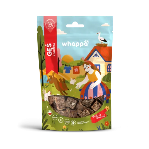 Przysmak dla psa Whappa Monoproteinowe kostki treningowe Gęś z gruszką