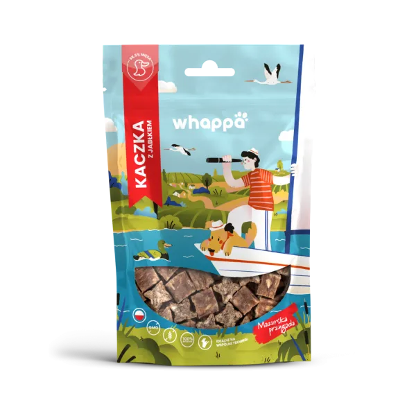 Przysmak dla psa Whappa Monoproteinowe kostki treningowe Kaczka z jabłkiem