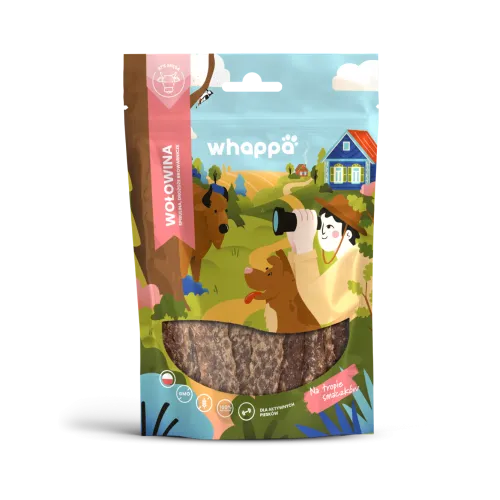 Przysmak dla psa Whappa Funkcjonalne paski z wołowiną 70gr