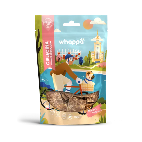 Przysmak dla psa Whappa Funkcjonalne paski z cielęciną 70gr
