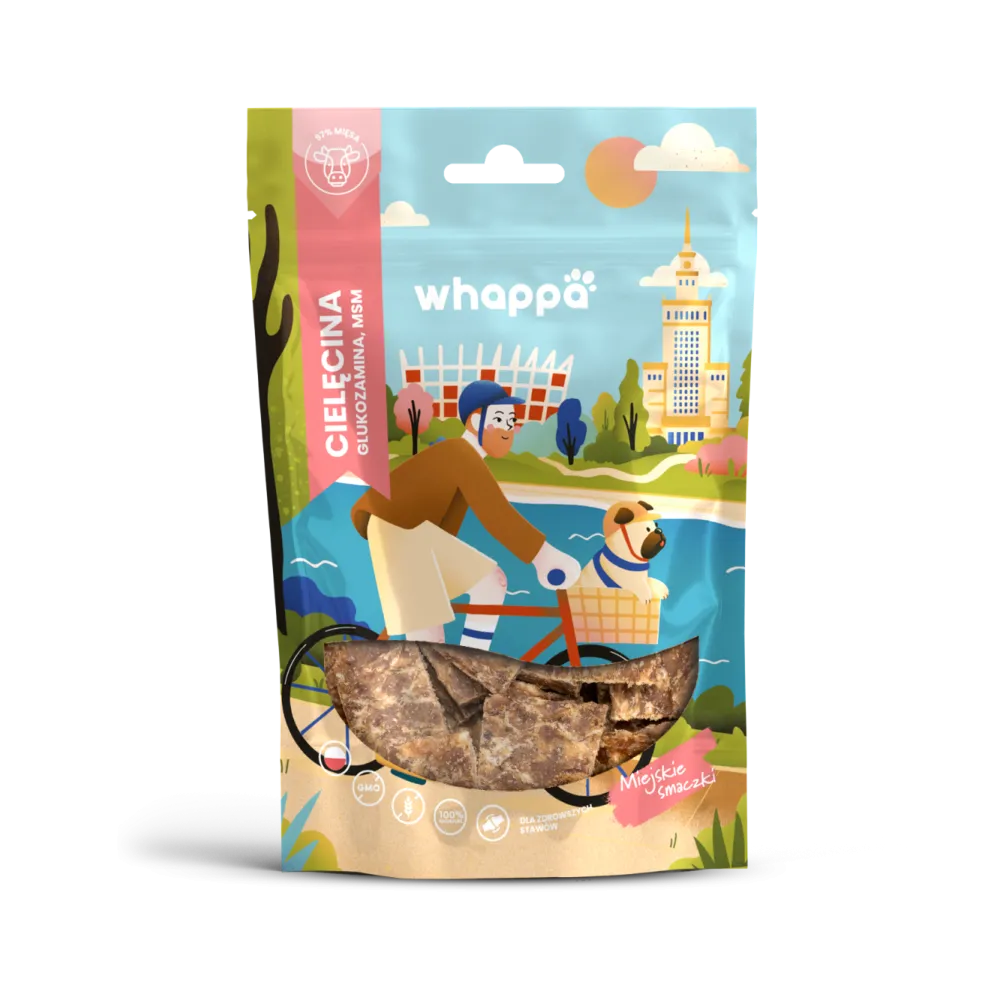 Przysmak dla psa Whappa Funkcjonalne paski z cielęciną 70gr