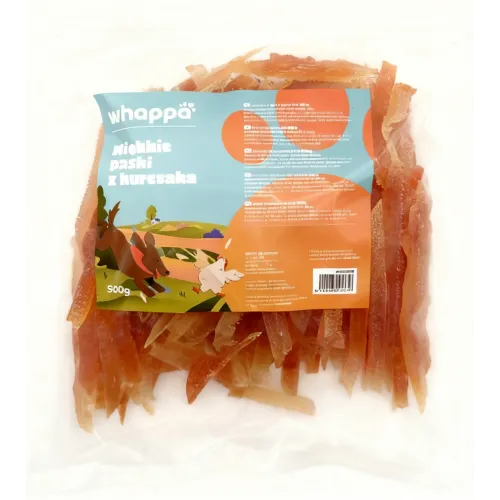 Przysmak dla psa  Whappa 500gr Miękkie stripsy z kurczaka