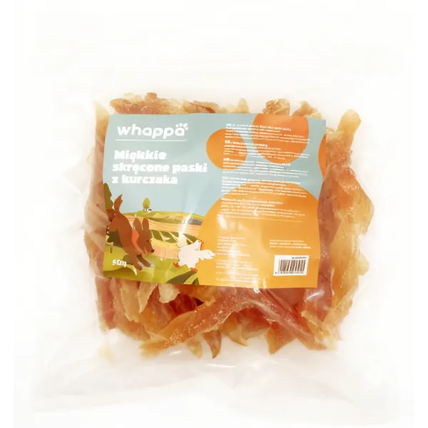 Przysmak dla psa 500gr Miękkie skręcone paski z kurczaka
