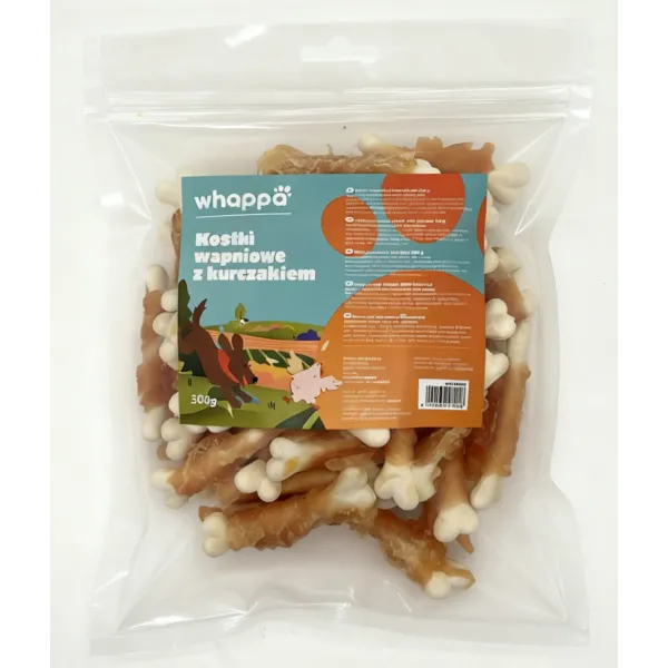 Przysmak dla psa Whappa 500gr Kostki wapniowe ze kurczakiem