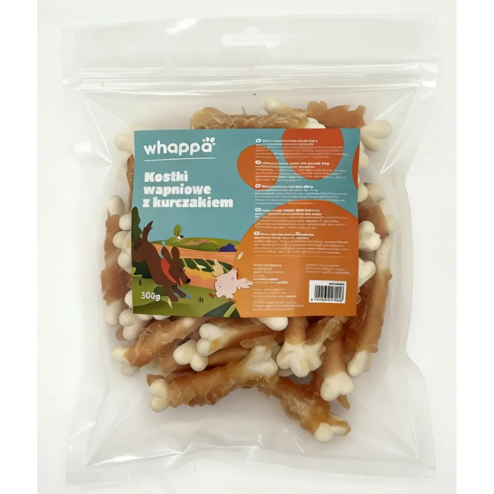 Przysmak dla psa Whappa 500gr Kostki wapniowe ze kurczakiem