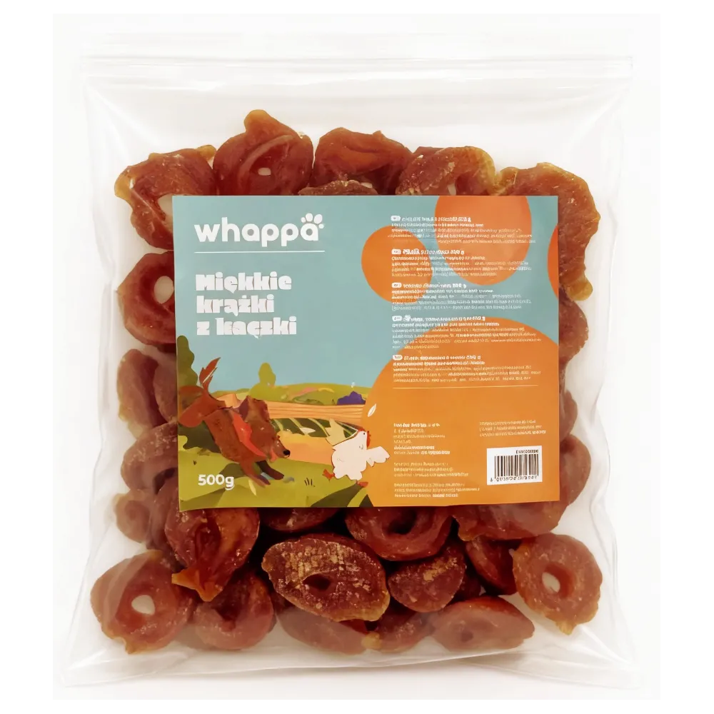 Przysmak dla psa Whappa 500gr Miękkie krążki z kaczki