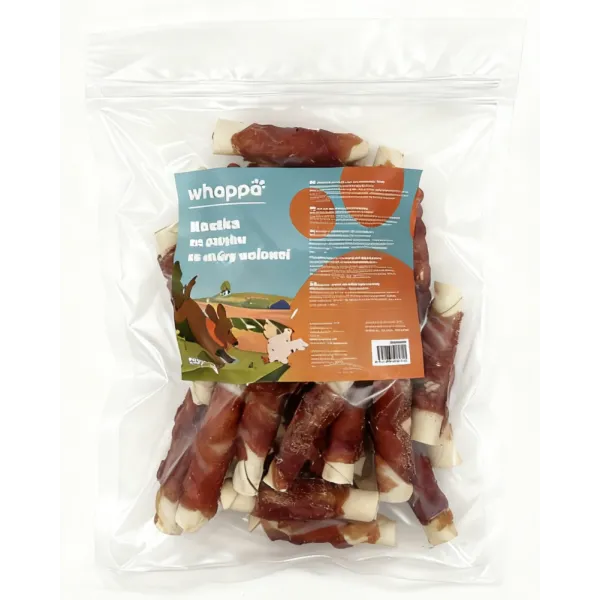 Przysmak dla psa Whappa 500gr Kaczka owinięta na patyku wołowym