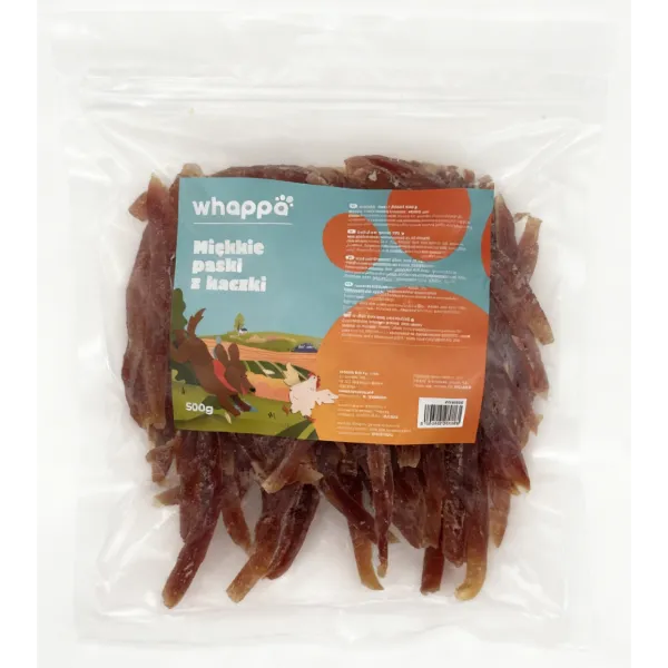 Przysmak dla psa Whappa 500gr Miękkie stripsy z kaczki