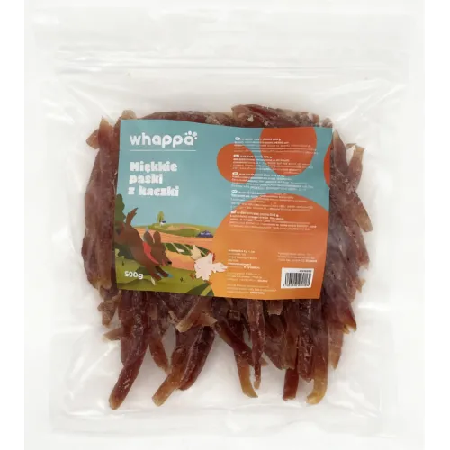 Przysmak dla psa Whappa 500gr Miękkie stripsy z kaczki