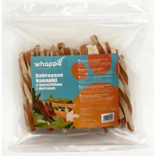 Przysmak dla psa Whappa 500gr Kanapka z kurczakiem i dorszem