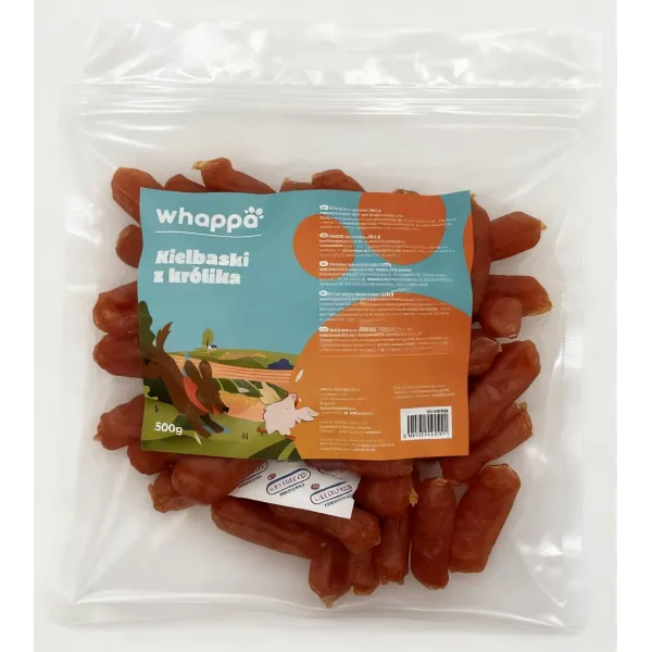 Przysmak dla psa Whappa 500gr Kiełbaski z królika