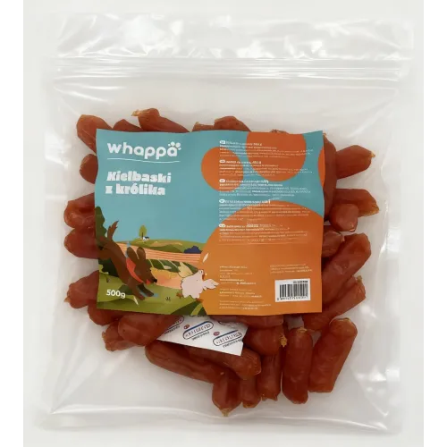 Przysmak dla psa Whappa 500gr Kiełbaski z królika