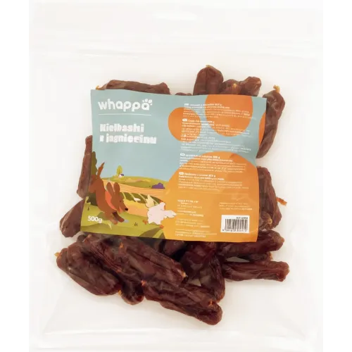 Przysmak dla psa Whappa 500gr Kiełbaski z jagnięciny