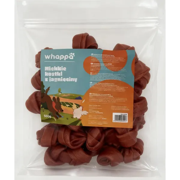 Przysmak dla psa Whappa 500gr Miękkie kostki z jagnięciny