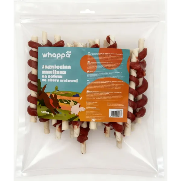 Przysmak dla psa Whappa 500gr Zawijasy z jagnięciną