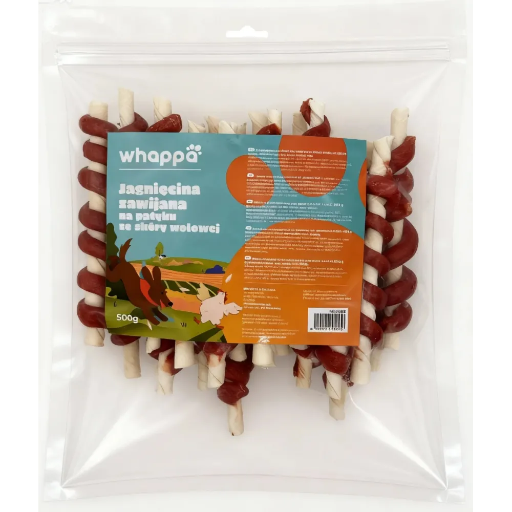 Przysmak dla psa Whappa 500gr Zawijasy z jagnięciną