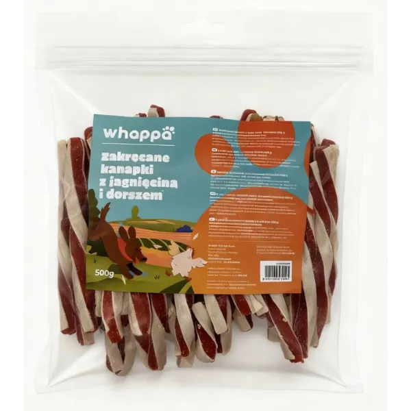 Przysmak dla psa Whappa 500gr Kanapka z jagnięciną i dorszem