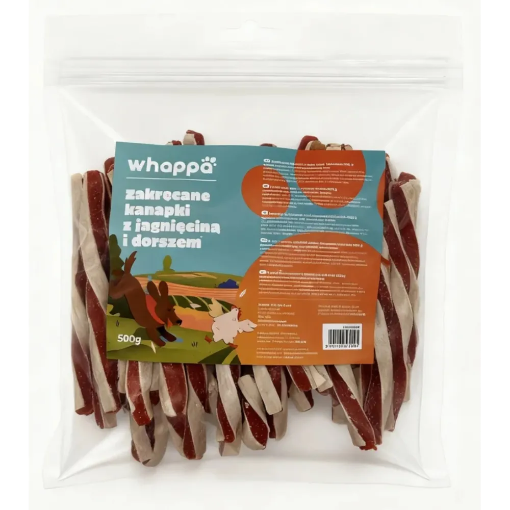 Przysmak dla psa Whappa 500gr Kanapka z jagnięciną i dorszem