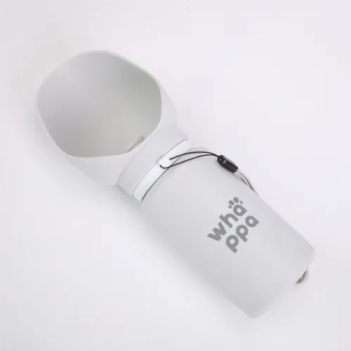 BUTELKA NA WODĘ DLA PSA turystyczna składany bidon z miską 0,55L szary