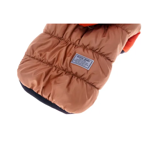 KURTKA DLA PSA ciepła kamizelka ubranko na zimę pomarańczowy kaptur S COCO