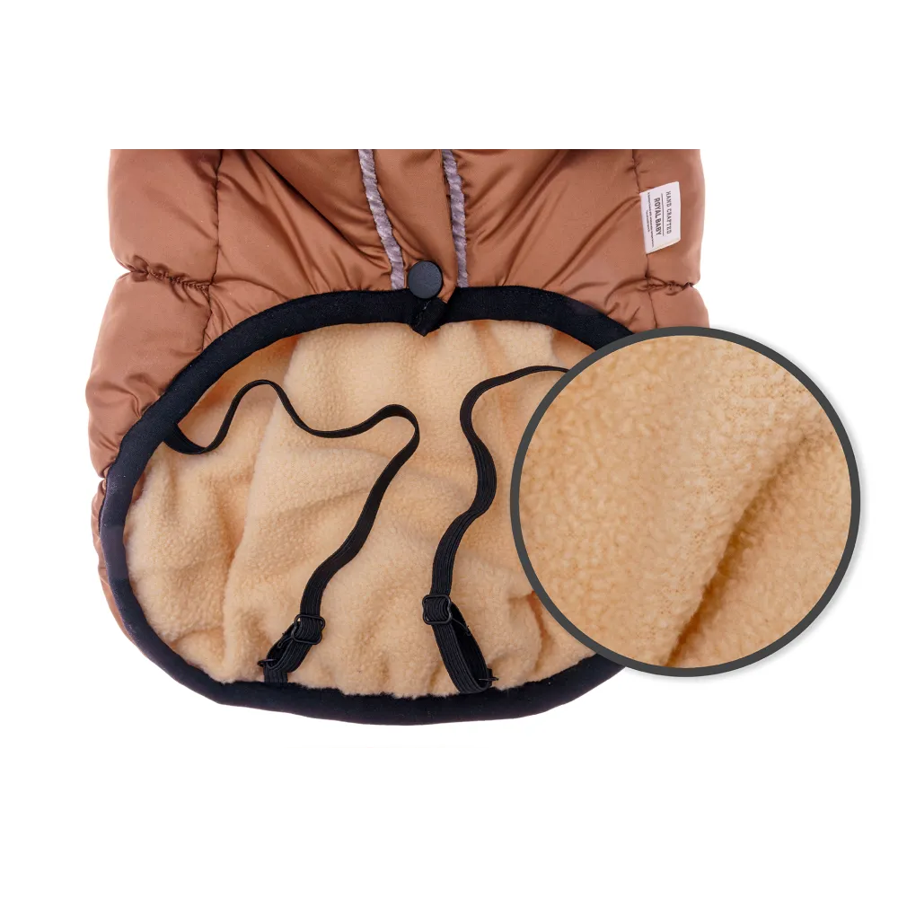 KURTKA DLA PSA ciepła kamizelka ubranko na zimę pomarańczowy kaptur L COCO