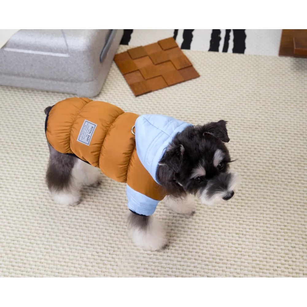 KURTKA DLA PSA ciepła kamizelka ubranko na zimę niebieski kaptur L COCO