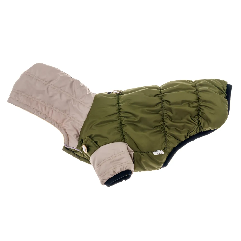 KURTKA DLA PSA ciepła kamizelka ubranko na zimę beżowy kaptur S COCO