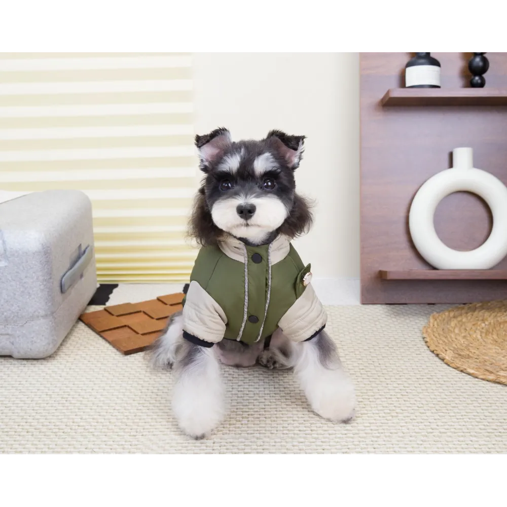 KURTKA DLA PSA ciepła kamizelka ubranko na zimę beżowy kaptur L COCO