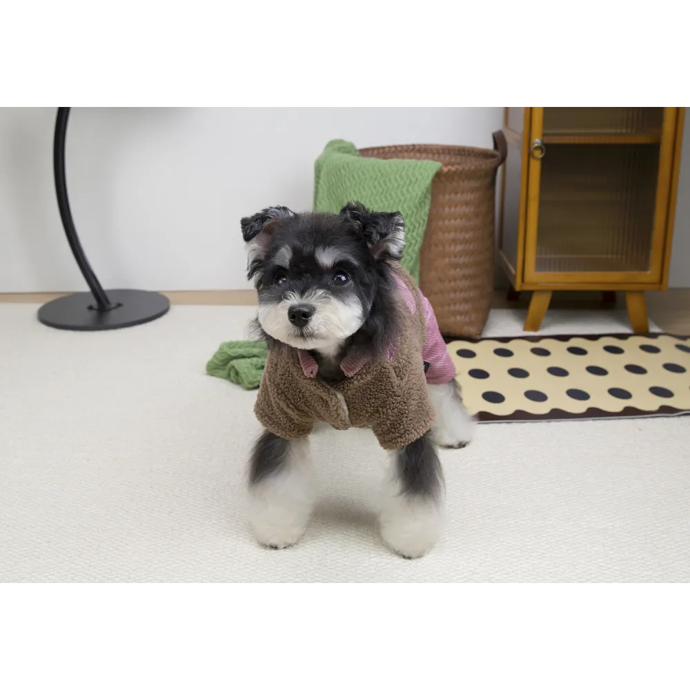 KURTKA DLA PSA ciepłe miękkie różowe ubranko kamizelka brąz M TEDI