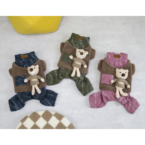 KURTKA DLA PSA ciepłe miękkie zielone ubranko kamizelka brąz S TEDI