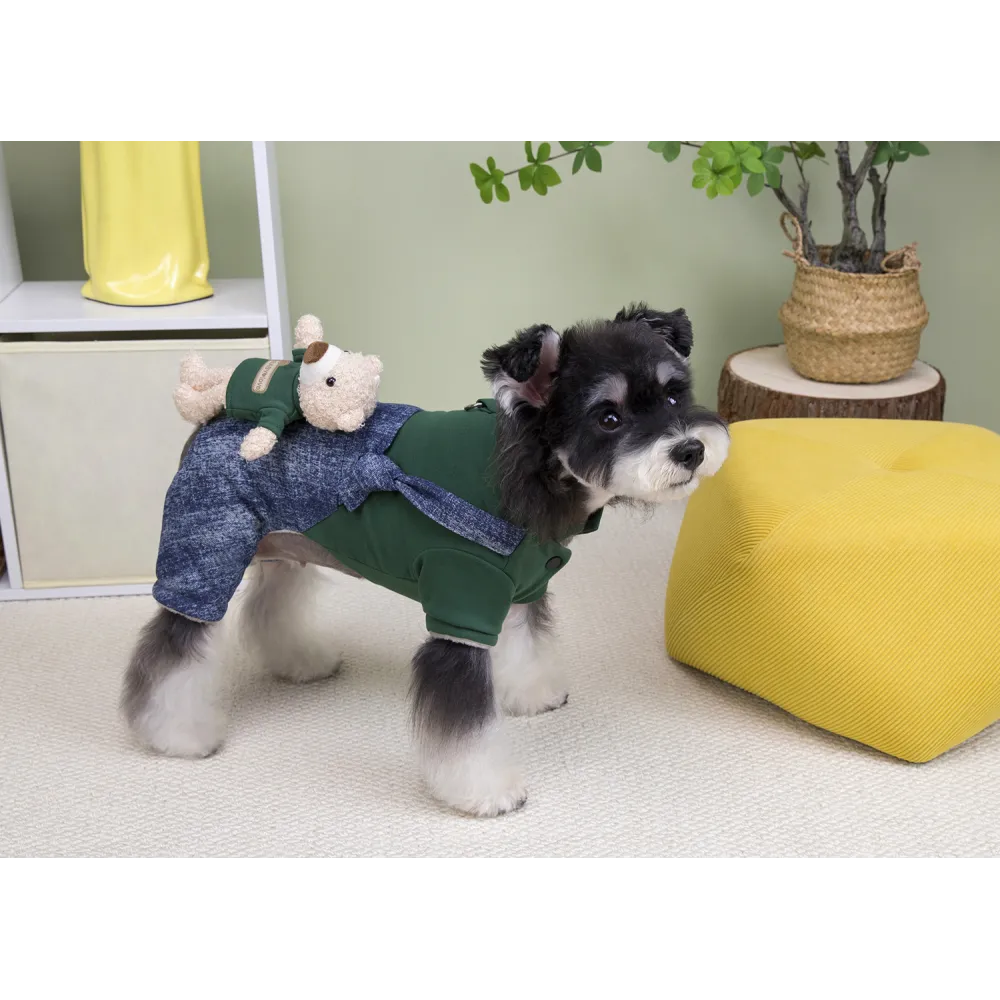 KURTKA DLA PSA ciepłe miękkie niebieskie ubranko kamizelka zielona S TEDI