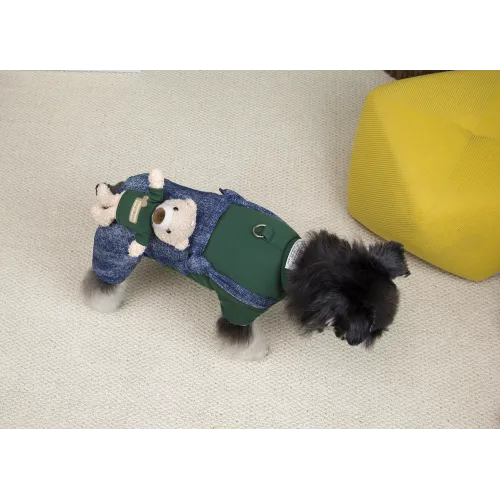 KURTKA DLA PSA ciepłe miękkie niebieskie ubranko kamizelka zielona S TEDI