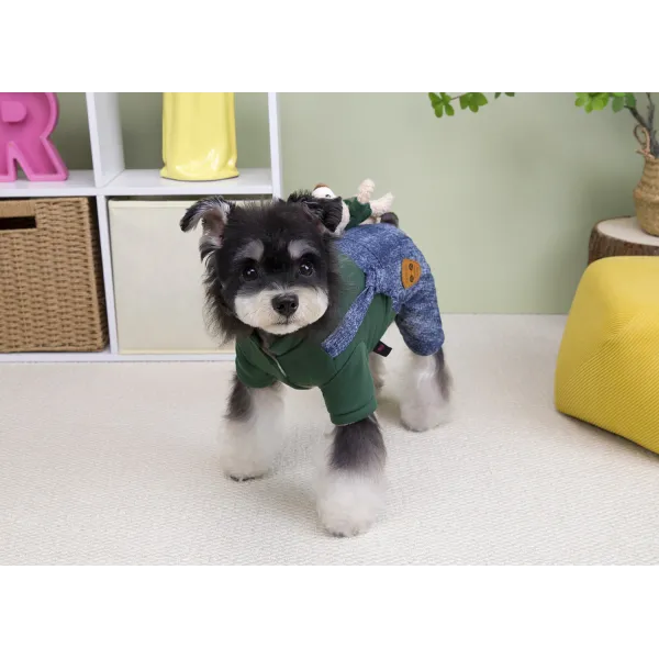 KURTKA DLA PSA ciepłe miękkie niebieskie ubranko kamizelka zielona M TEDI 2