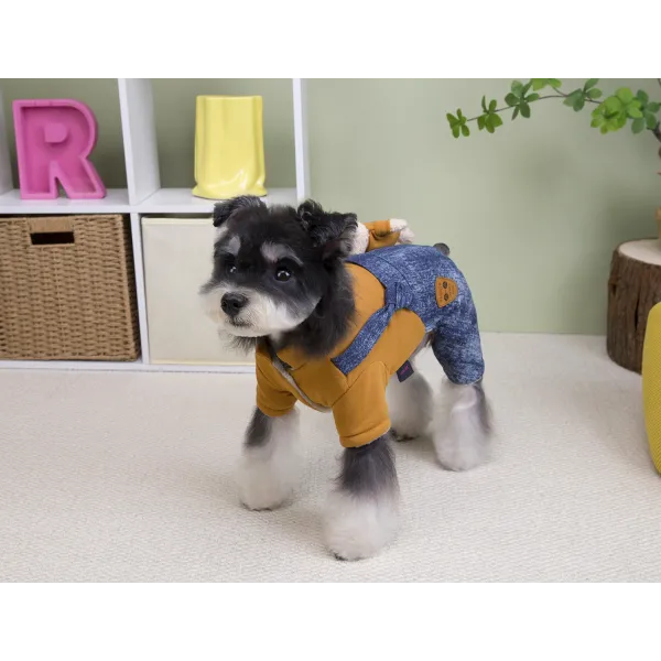 KURTKA DLA PSA ciepłe miękkie niebieskie ubranko kamizelka brązowa S TEDI 2