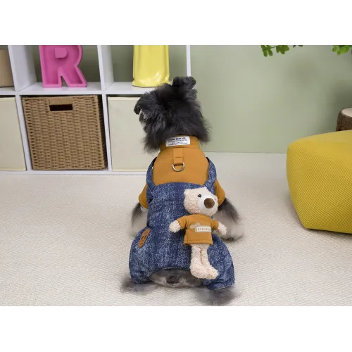 KURTKA DLA PSA ciepłe miękkie niebieskie ubranko kamizelka brązowa S TEDI