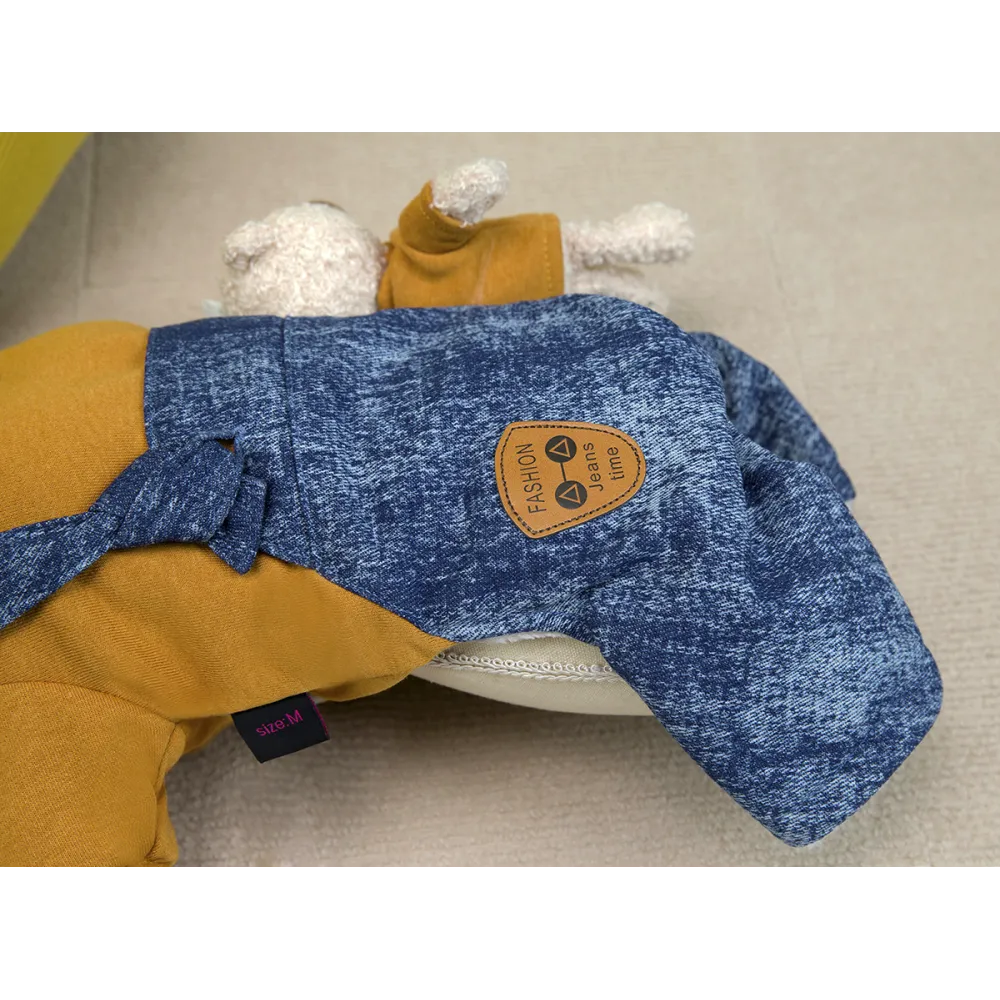 KURTKA DLA PSA ciepłe miękkie niebieskie ubranko kamizelka brązowa M TEDI