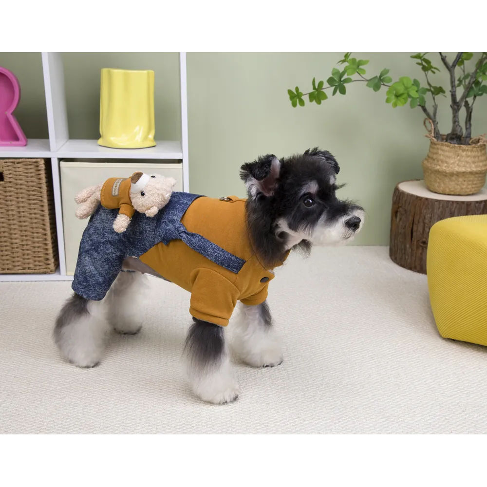 KURTKA DLA PSA ciepłe miękkie niebieskie ubranko kamizelka brązowa L TEDI