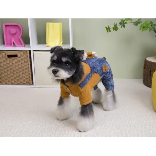 KURTKA DLA PSA ciepłe miękkie niebieskie ubranko kamizelka brązowa L TEDI