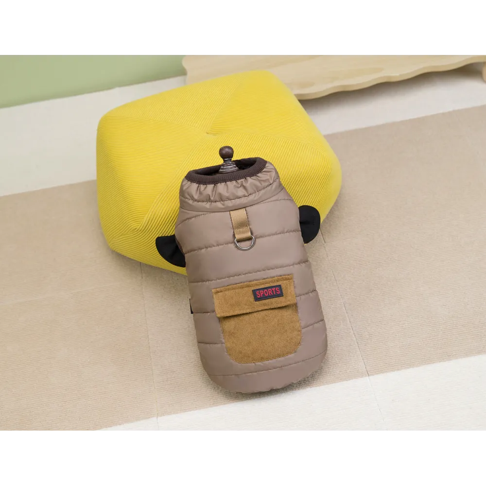 KURTKA DLA PSA ubranko ciepła wodoodporna kamizelka brązowa L LUNA