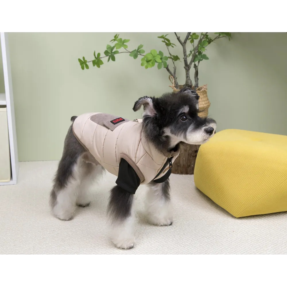 KURTKA DLA PSA ubranko ciepła wodoodporna kamizelka  beżowa S LUNA