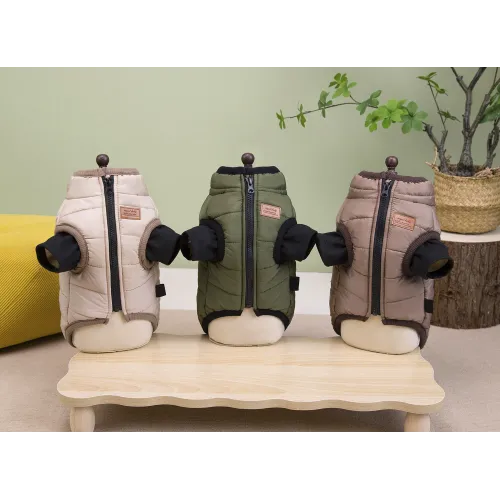 KURTKA DLA PSA ubranko ciepła wodoodporna kamizelka  beżowa M LUNA