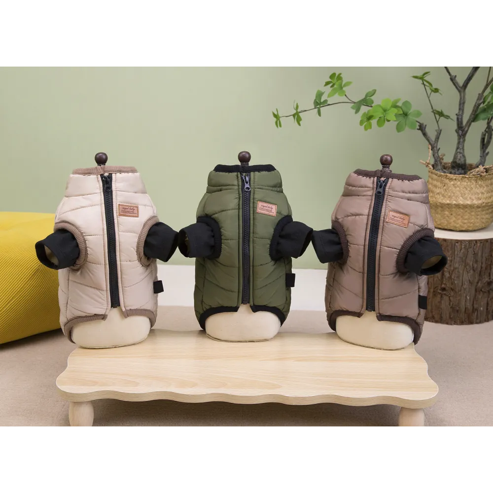 KURTKA DLA PSA ubranko ciepła wodoodporna kamizelka  beżowa L LUNA