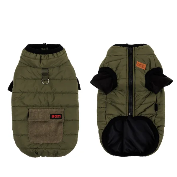 KURTKA DLA PSA ubranko ciepła wodoodporna kamizelka zielona S LUNA