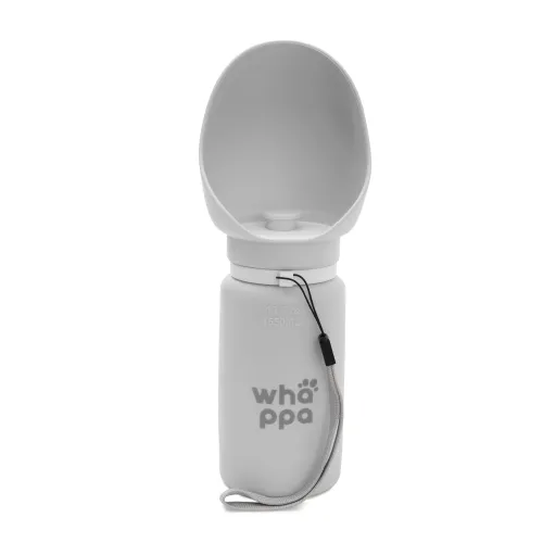 BUTELKA NA WODĘ DLA PSA turystyczna składany bidon z miską 0,55L szary