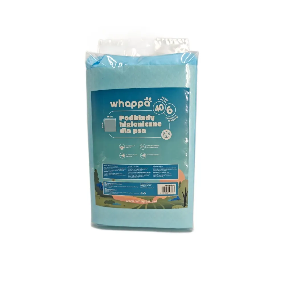 PODKŁADY HIGIENICZNE chłonne MATA DLA PSA do nauki sikania 60x60 40szt