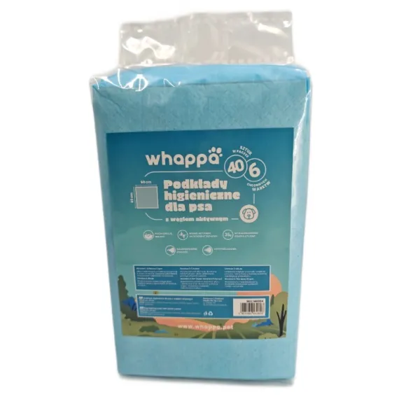 PODKŁADY HIGIENICZNE z węglem aktywnym dla psa do nauki sikania 60x60 40szt