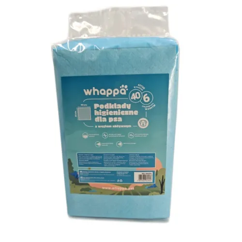 PODKŁADY HIGIENICZNE z węglem aktywnym dla psa do nauki sikania 60x60 40szt
