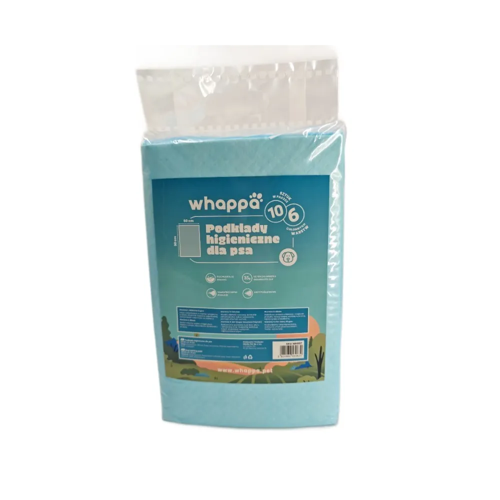 PODKŁADY HIGIENICZNE chłonne MATA DLA PSA do nauki sikania 60x90 10szt