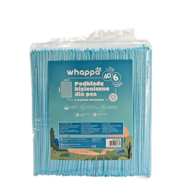 PODKŁADY HIGIENICZNE z węglem aktywnym dla psa do nauki sikania 60x90 40szt
