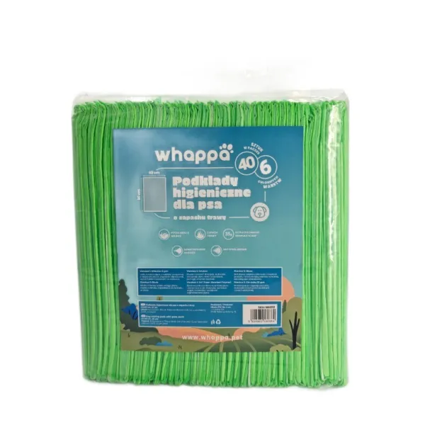 PODKŁADY HIGIENICZNE o zapachu trawy dla psa do nauki sikania 60x90 40szt